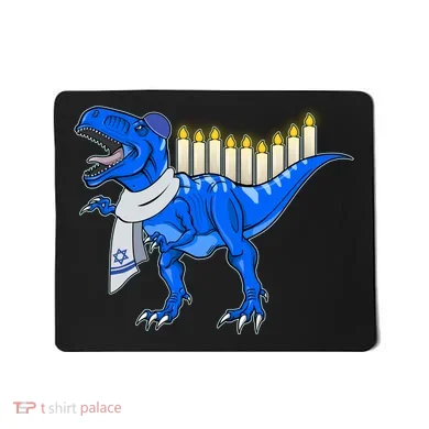 Funny Hanukah Menorasaurus T-Rex Dinosaur Mousepad