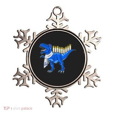 Funny Hanukah Menorasaurus T-Rex Dinosaur Ornament