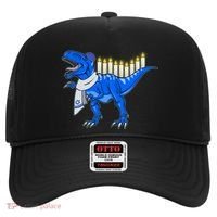 Funny Hanukah Menorasaurus T-Rex Dinosaur Hat thumb 0