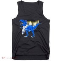 Funny Hanukah Menorasaurus T-Rex Dinosaur Tank Top thumb 0