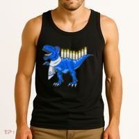 Funny Hanukah Menorasaurus T-Rex Dinosaur Tank Top thumb 3