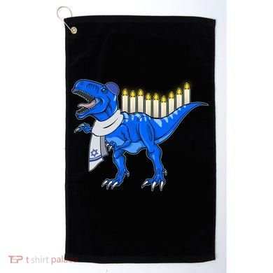 Funny Hanukah Menorasaurus T-Rex Dinosaur Golf Towel