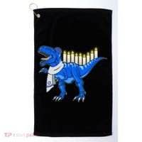 Funny Hanukah Menorasaurus T-Rex Dinosaur Golf Towel thumb 0