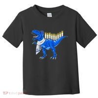 Funny Hanukah Menorasaurus T-Rex Dinosaur Toddler T-Shirt thumb 0