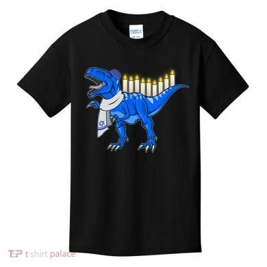 Funny Hanukah Menorasaurus T-Rex Dinosaur Kids T-Shirt