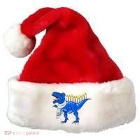 Funny Hanukah Menorasaurus T-Rex Dinosaur Santa Hat thumb 0