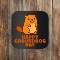 Funny Happy Groundhog Day  Coaster thumb 0