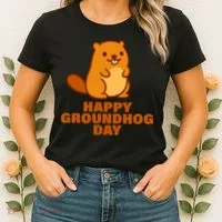 Funny Happy Groundhog Day  Women's T-Shirt thumb 2