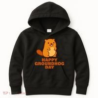 Funny Happy Groundhog Day  Kids Hoodie thumb 0