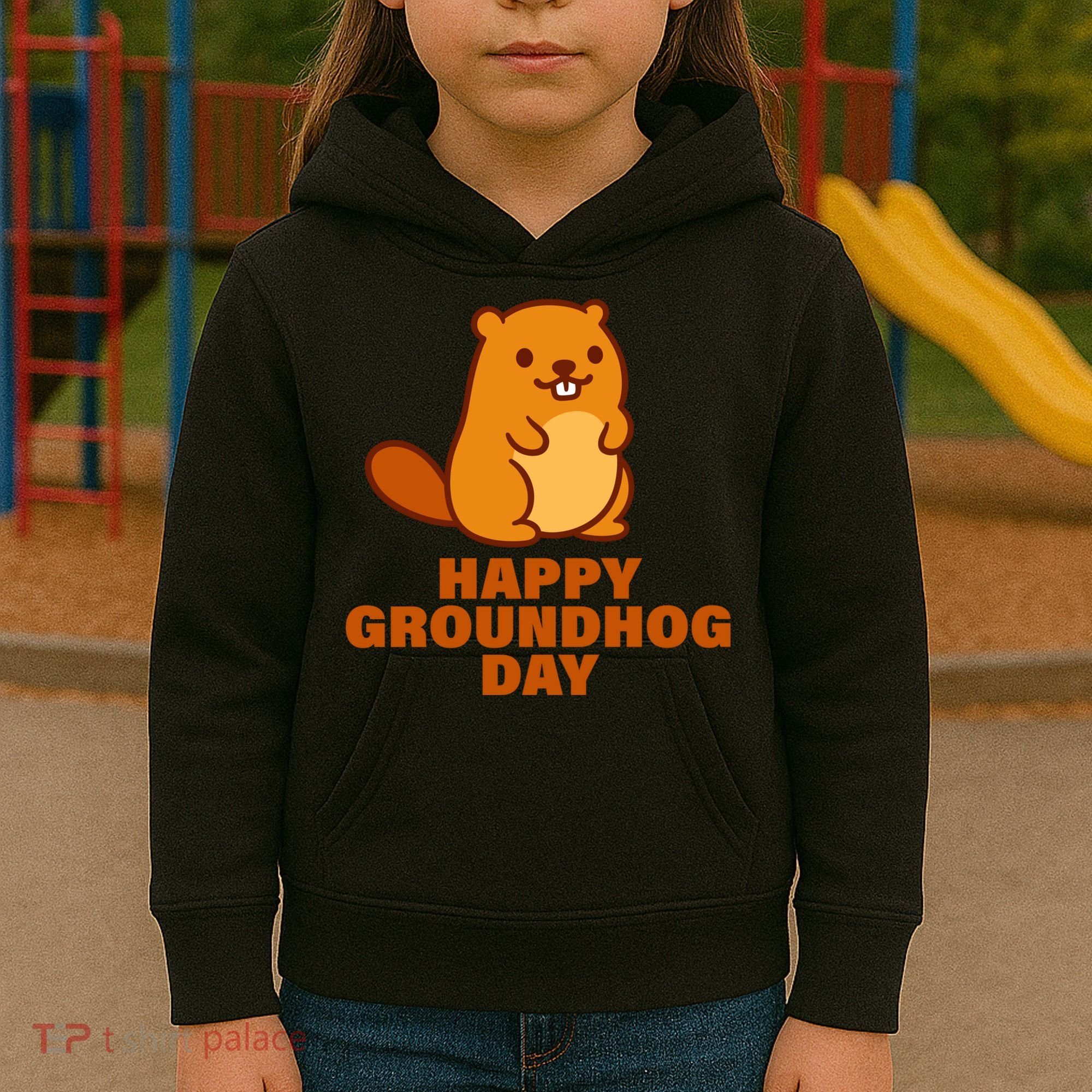 Funny Happy Groundhog Day  Kids Hoodie