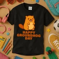 Funny Happy Groundhog Day  Kids T-Shirt thumb 3