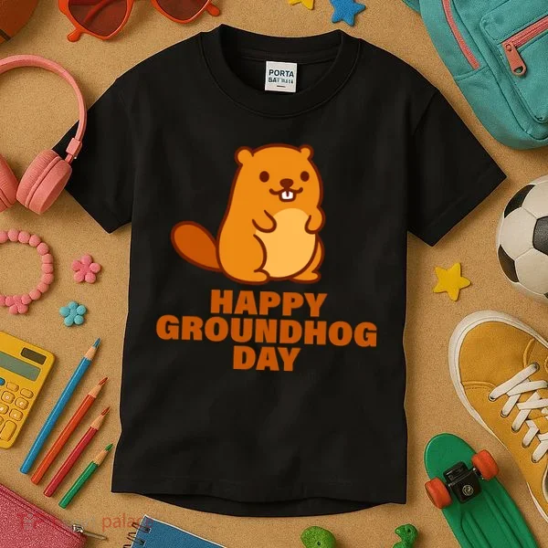 Funny Happy Groundhog Day  Kids T-Shirt