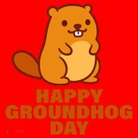 Funny Happy Groundhog Day  Santa Hat thumb 1