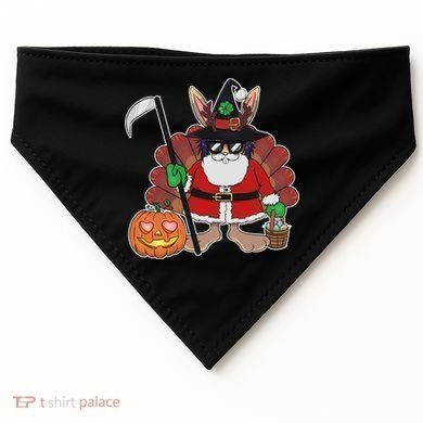 Funny Happy Merry Multiple Holiday USA-Made Doggie Bandana