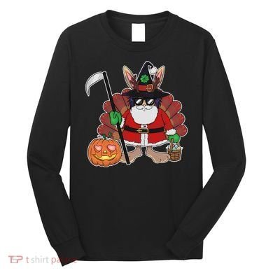 Funny Happy Merry Multiple Holiday Long Sleeve Shirt