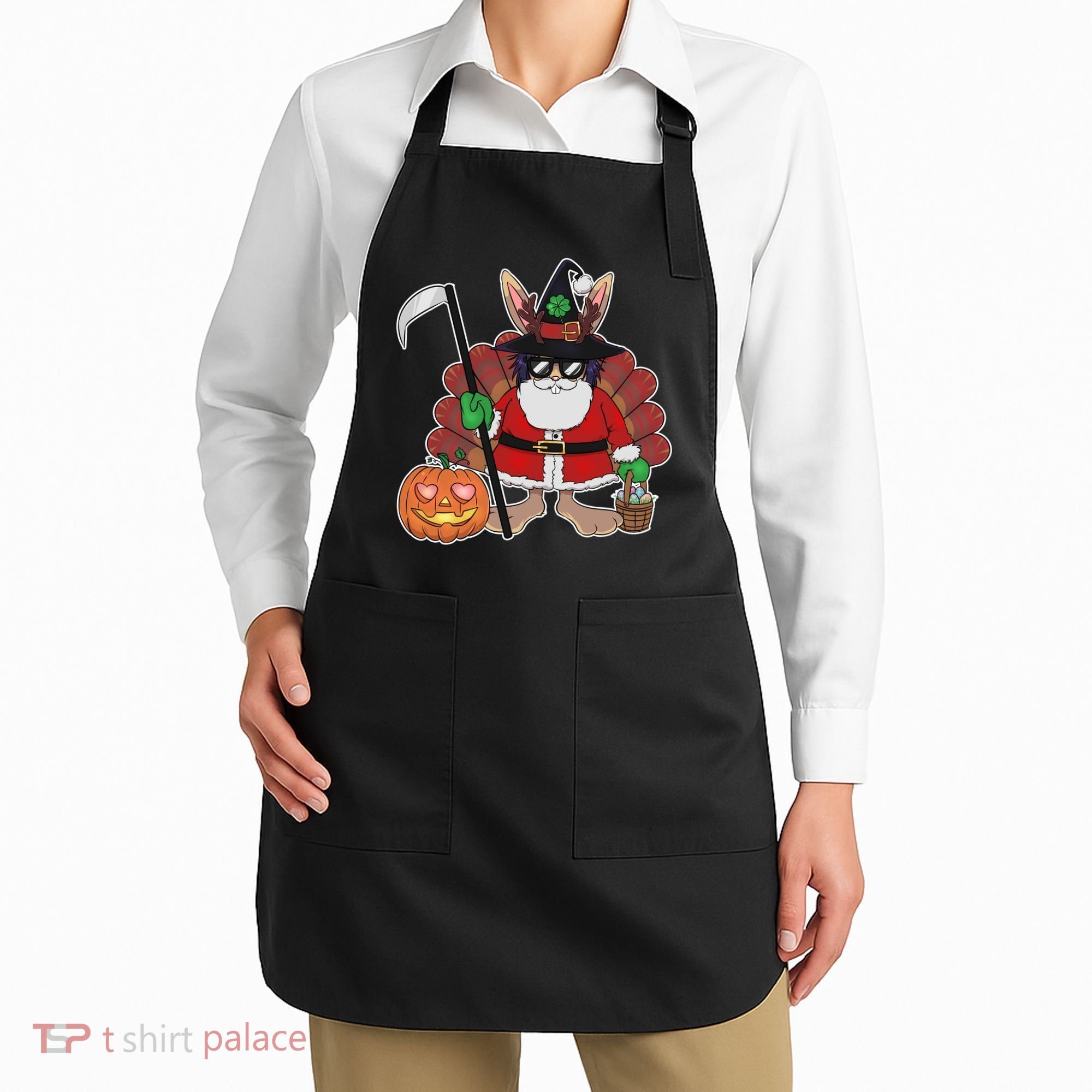Funny Happy Merry Multiple Holiday Apron