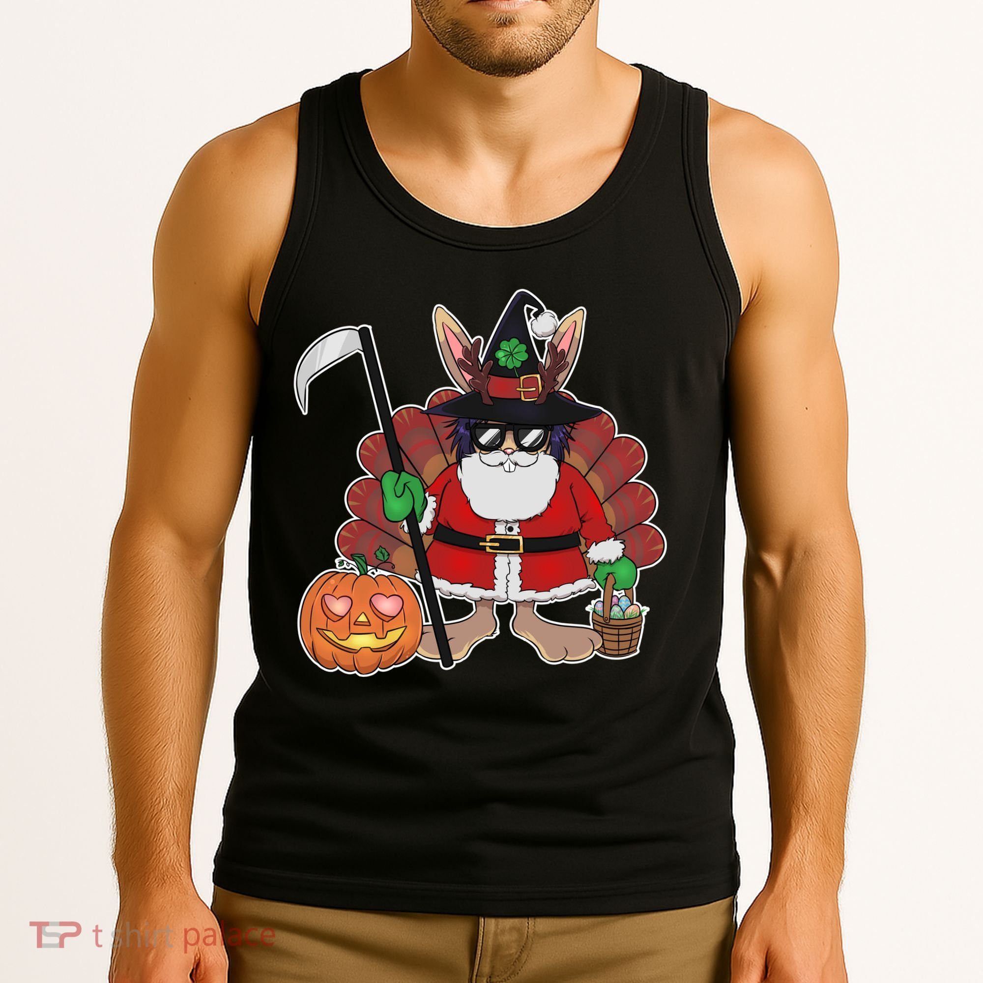 Funny Happy Merry Multiple Holiday Tank Top