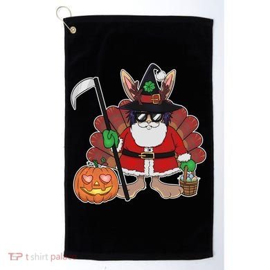 Funny Happy Merry Multiple Holiday Golf Towel