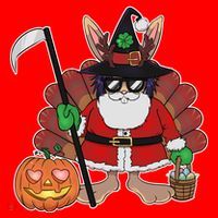 Funny Happy Merry Multiple Holiday Santa Hat thumb 1