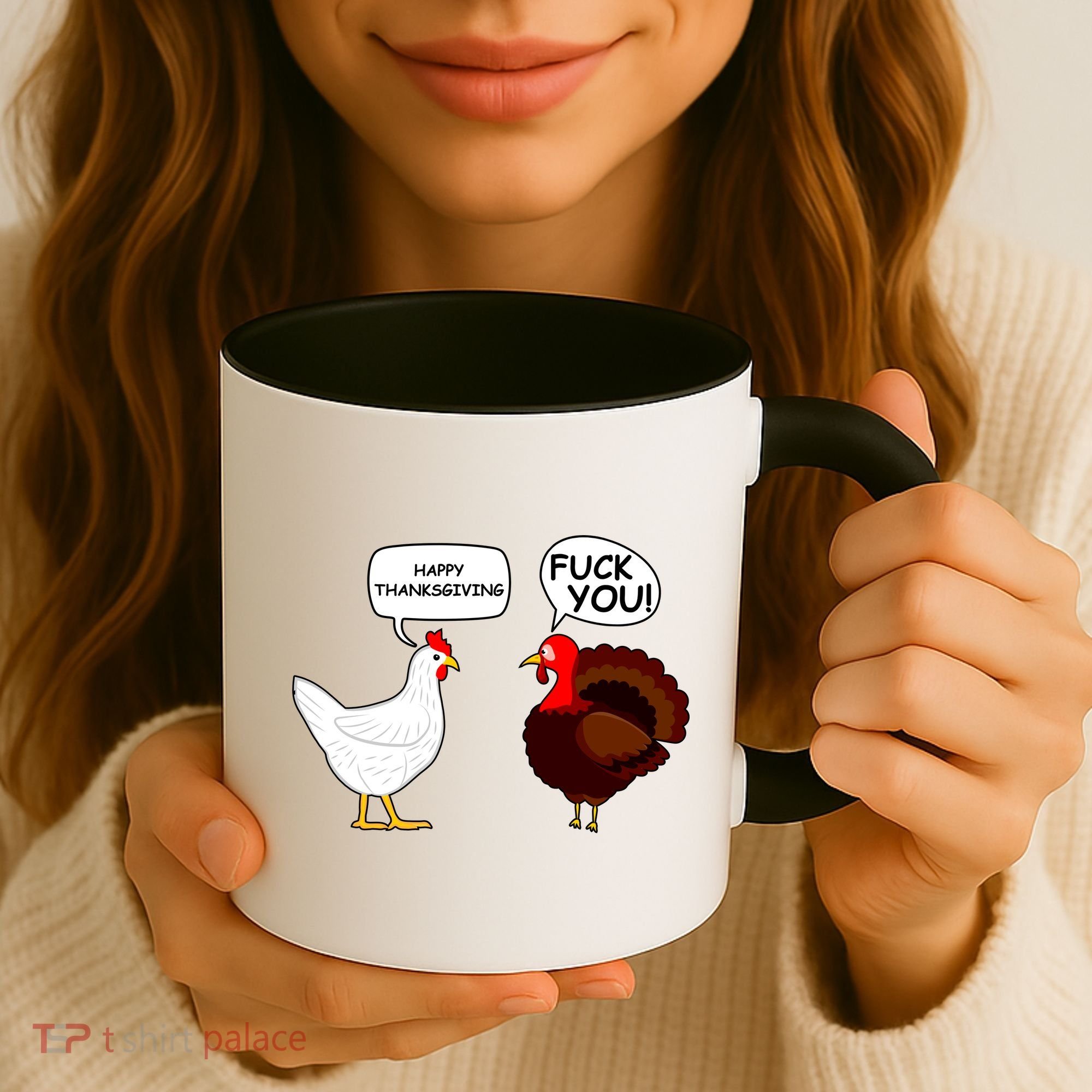 Funny Happy Thanksgiving Chicken Vs Turkey Coffee Mug