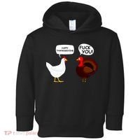 Funny Happy Thanksgiving Chicken Vs Turkey Toddler Hoodie thumb 0