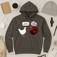 Funny Happy Thanksgiving Chicken Vs Turkey Hoodie thumb 3