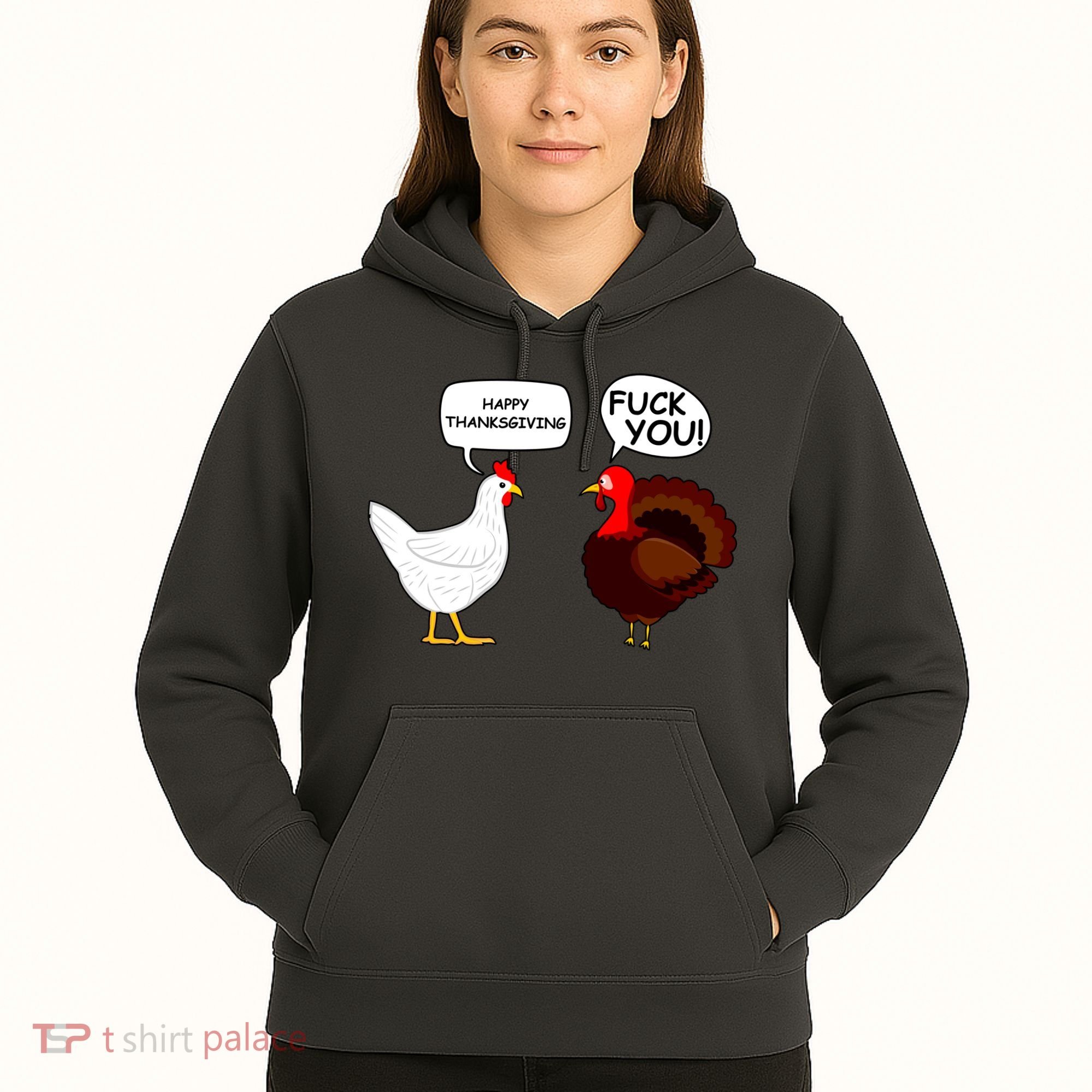 Funny Happy Thanksgiving Chicken Vs Turkey Hoodie