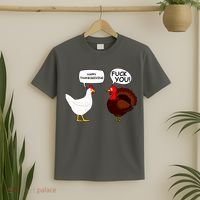 Funny Happy Thanksgiving Chicken Vs Turkey T-Shirt thumb 2