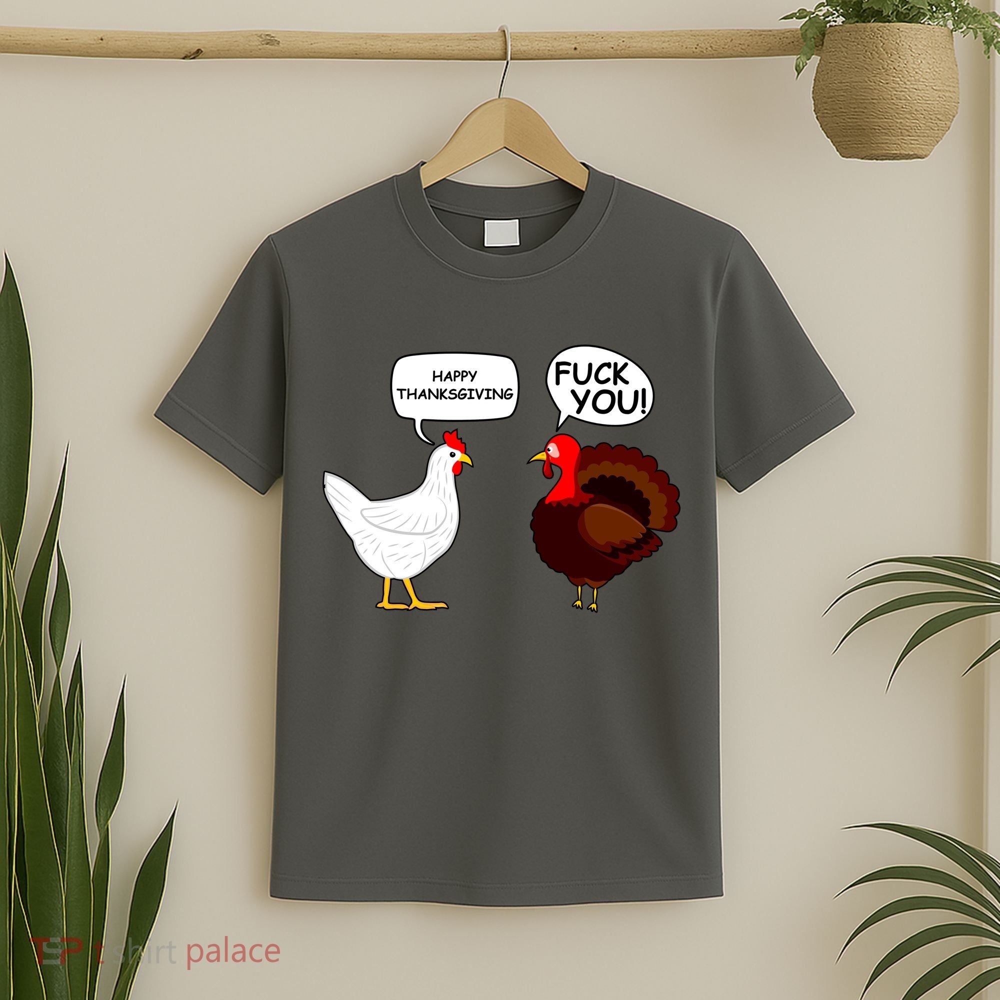 Funny Happy Thanksgiving Chicken Vs Turkey T-Shirt