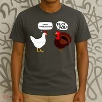 Funny Happy Thanksgiving Chicken Vs Turkey T-Shirt thumb 3