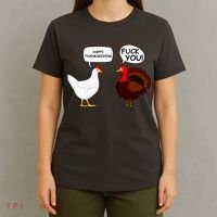 Funny Happy Thanksgiving Chicken Vs Turkey T-Shirt thumb 4