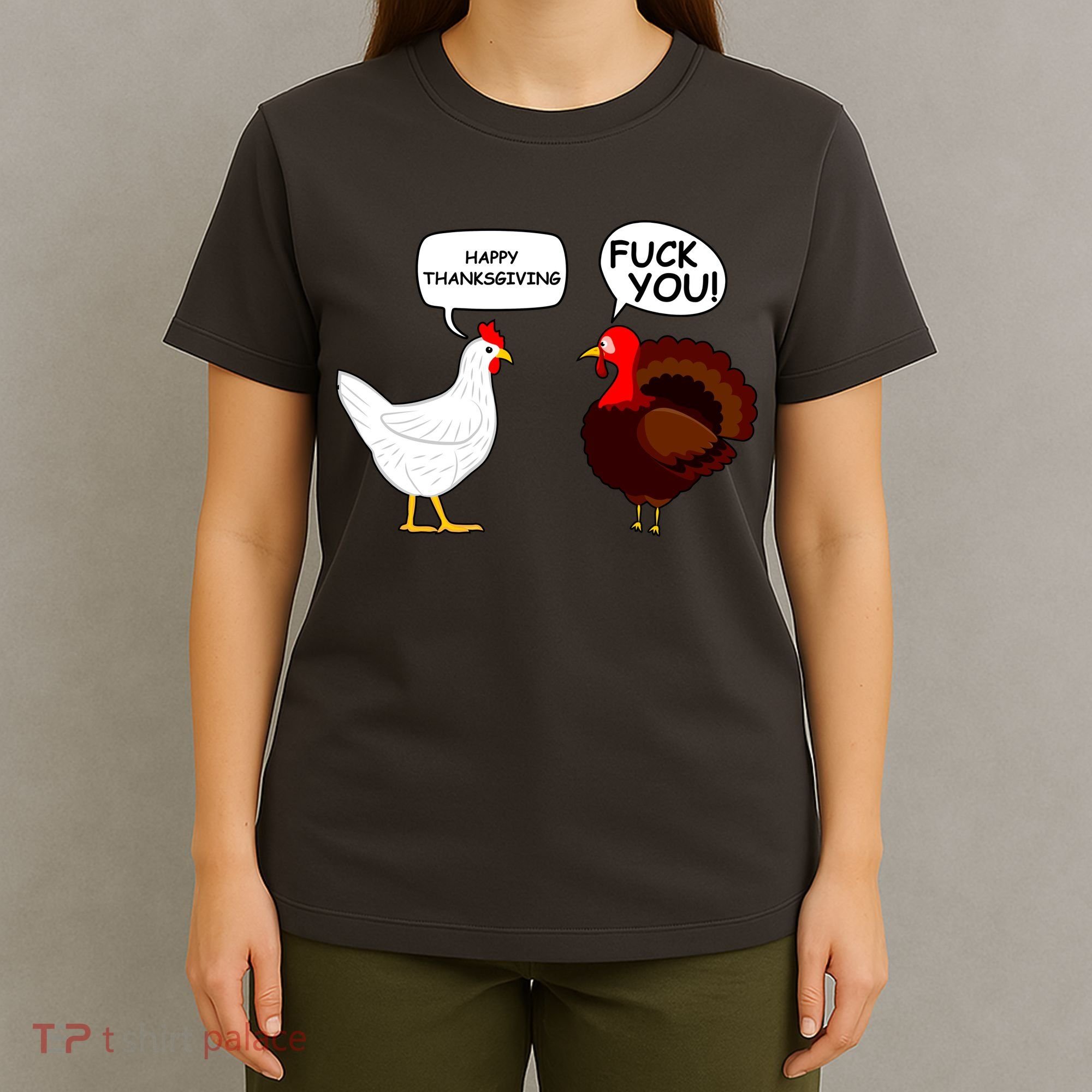 Funny Happy Thanksgiving Chicken Vs Turkey T-Shirt