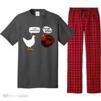 Funny Happy Thanksgiving Chicken Vs Turkey Pajama Set thumb 0