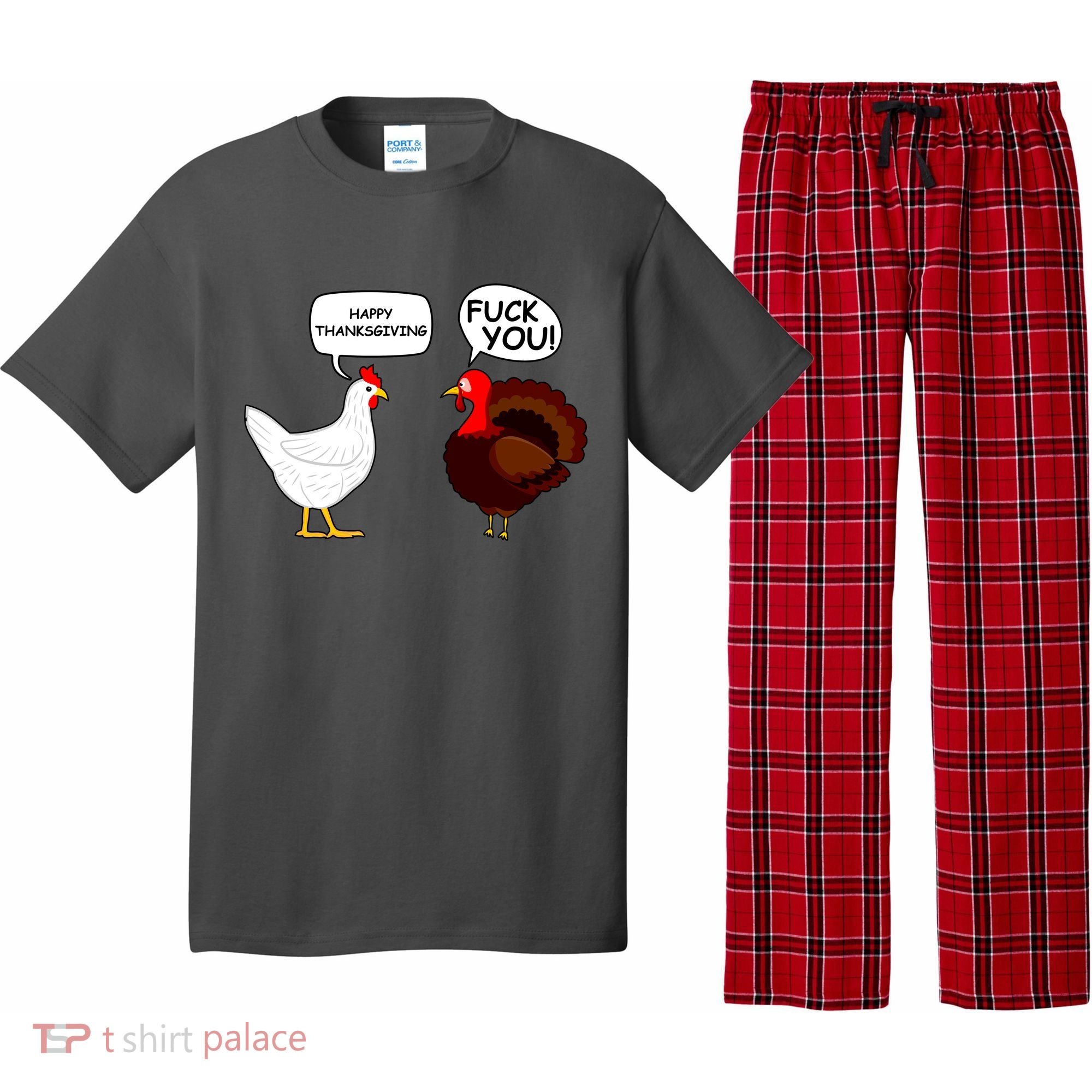 Funny Happy Thanksgiving Chicken Vs Turkey Pajama Set
