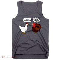 Funny Happy Thanksgiving Chicken Vs Turkey Tank Top thumb 0