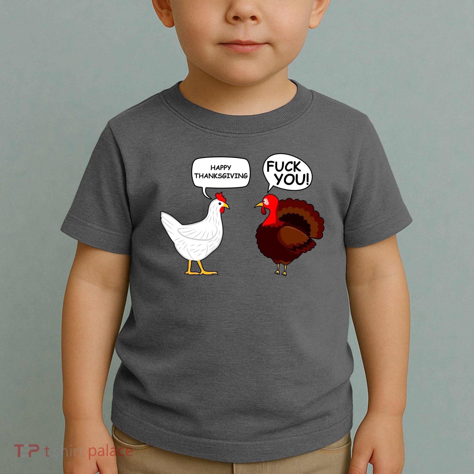 Funny Happy Thanksgiving Chicken Vs Turkey Toddler T-Shirt