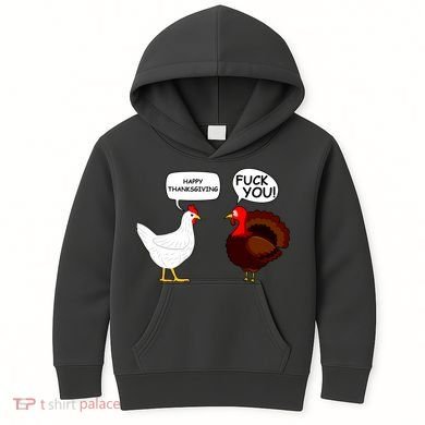 Funny Happy Thanksgiving Chicken Vs Turkey Kids Hoodie