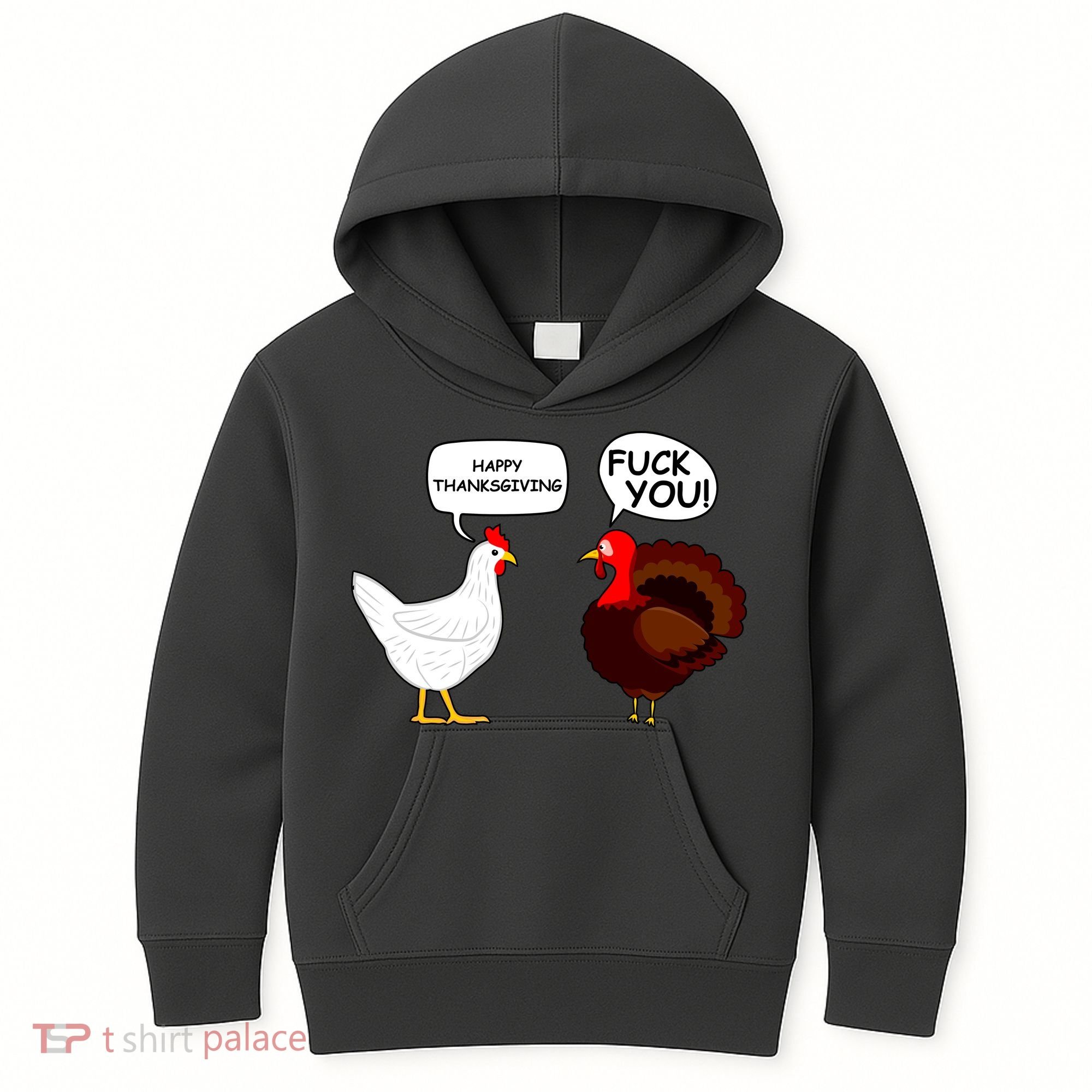 Funny Happy Thanksgiving Chicken Vs Turkey Kids Hoodie