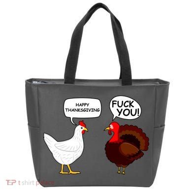 Funny Happy Thanksgiving Chicken Vs Turkey Tote Bag