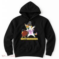 Funny Happy Thanksgiving Dabbing Turkey and Unicorn Hoodie thumb 0