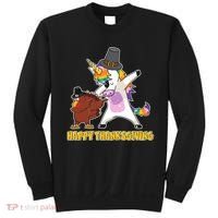 Funny Happy Thanksgiving Dabbing Turkey and Unicorn Sweatshirt thumb 0