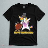 Funny Happy Thanksgiving Dabbing Turkey and Unicorn T-Shirt thumb 5