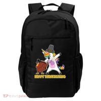 Funny Happy Thanksgiving Dabbing Turkey and Unicorn Backpack thumb 0