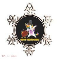 Funny Happy Thanksgiving Dabbing Turkey and Unicorn Ornament thumb 0