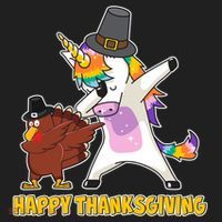 Funny Happy Thanksgiving Dabbing Turkey and Unicorn Hat thumb 2