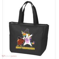 Funny Happy Thanksgiving Dabbing Turkey and Unicorn Tote Bag thumb 3