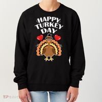 Funny Happy Turkey Day Women's Sweatshirt thumb 0