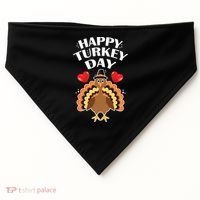 Funny Happy Turkey Day USA-Made Doggie Bandana thumb 0