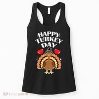 Funny Happy Turkey Day Women's Tank Top thumb 0