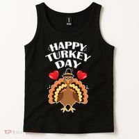 Funny Happy Turkey Day Tank Top thumb 2